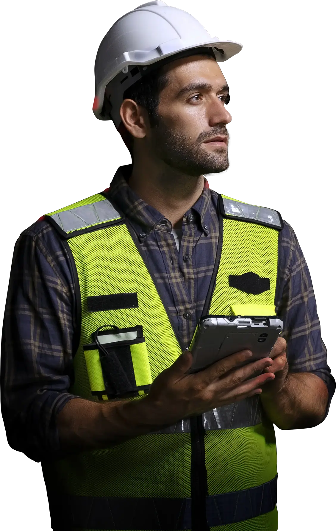 Man wearing helmet